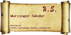 Wurzinger Sándor névjegykártya