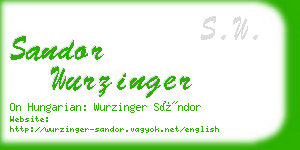 sandor wurzinger business card
